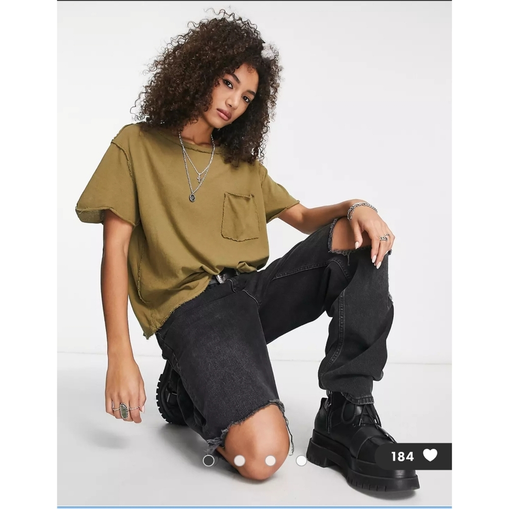 Free People Care Pocket Tee in Rosemary Tea